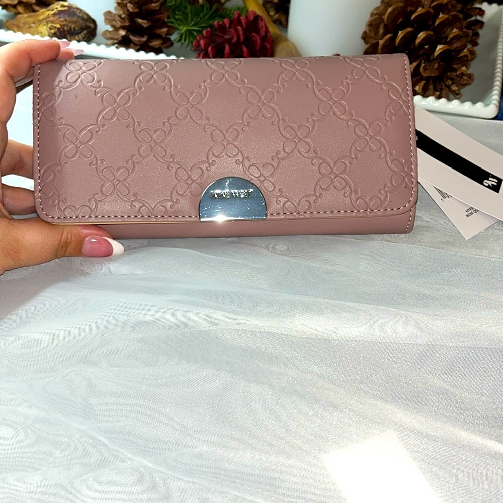 Nine West Pink Embossed Clutch Wallet